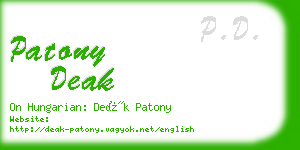 patony deak business card